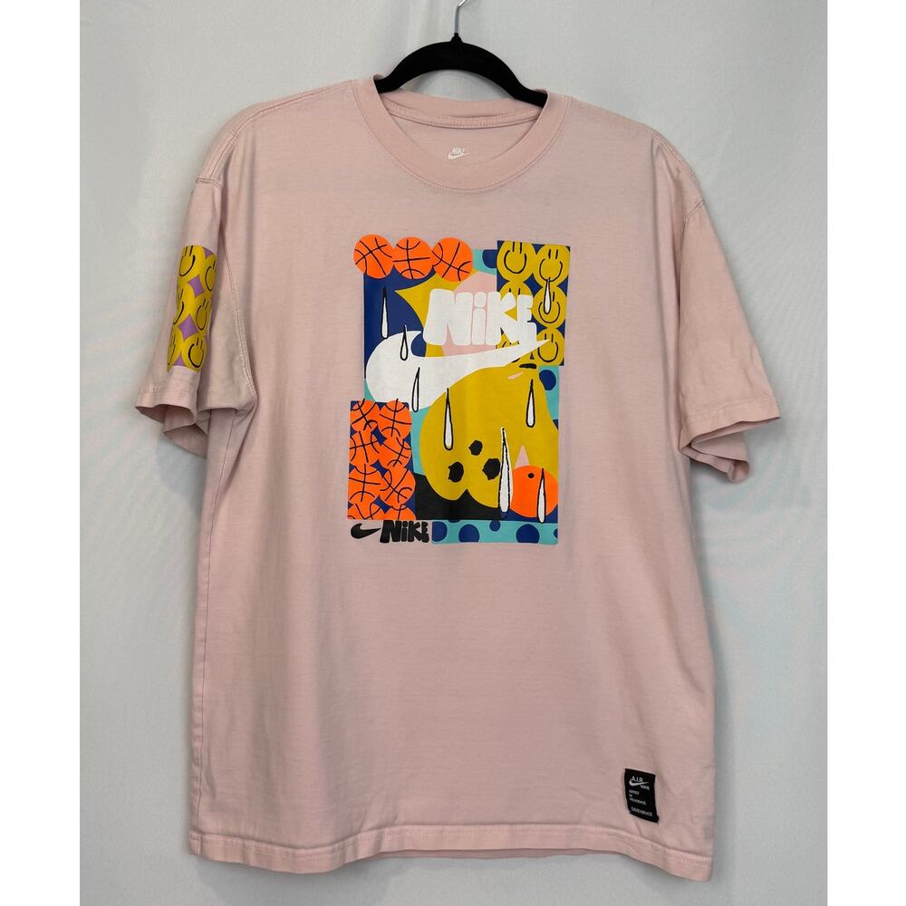 Nike A.I.R. Artist in Residence David Bruce Graphic Tee Medium Pink Smiley
